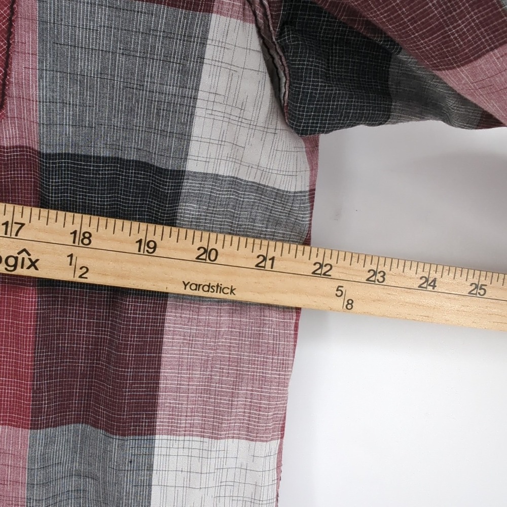 Rock Revival Western Shirt Mens Large Red Plaid Embroidered Designer Button Up - Picture 6 of 9